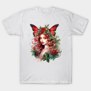 Fairy Christmas Girl Portrait T-Shirt